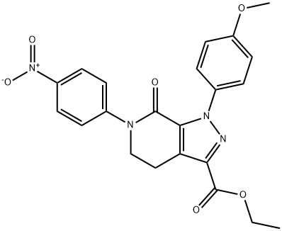 ethyl 1 （4 methoxyphenyl） - 6 （4 nitrophenyl） - 7オキソ4,5,6,7 tetrahydro 1H pyrazolo [3,4-c]ピリジン3カルボン酸塩構造