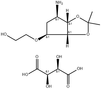 2 （（3aR、4S、6R、6aS） - 6アミノ2,2 dimethyltetrahydro 3aH cyclopentaの[d] [1,3] dioxol-4-yloxy）エタノールのL-tataricの酸の構造
