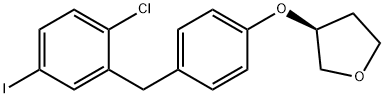（3S） - 3 [4 [（2 Chloro5 iodophenyl）メチル]フェノキシ]テトラヒドロフランの構造