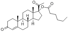 プロゲステロンのホルモン17a-HydroxyprogesteroneのCaproate CAS 630-56-8
