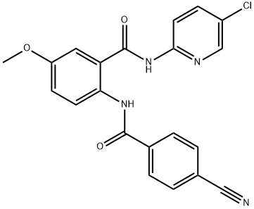N- （5 Chloro2 pyridinyl） - 2 [（4-cyanobenzoyl）アミノ] - 5-methoxybenzamide構造