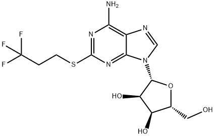 （2R、3R、4S、5R） - 2 （6アミノ2 （3,3,3-trifluoropropylthio） - 9H-purin-9-yl） - 5 （hydroxyMethyl）テトラヒドロフラン3,4グリコールの構造