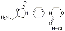 （S） - 4 （4 （5 （Aminomethyl） - 2-oxooxazolidin-3-yl） phenyl） morpholin-3-one.HClの構造