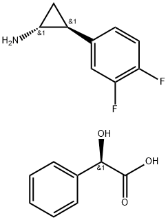 （1R、2S） - 2 （3,4-Difluorophenyl） cyclopropanamine （2R） -ヒドロキシ（フェニル基の） ethanoateの構造