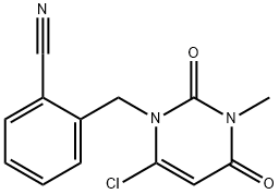 2 [（6 Chloro 3,4 dihydro 3メチル2,4 dioxo 1 （2h） - pyriMidinyl）メチルの] benzonitrile構造