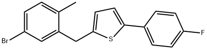 2 （5-BroMo-2-Methylbenzyl） - 5 （4-fluorophenyl）チオフェンの構造