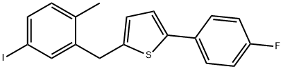 2 （4-Fluorophenyl） - 5 [（5-iodo-2-methylphenyl）メチルの]チオフェンの構造