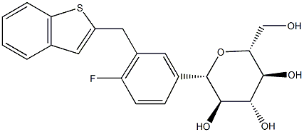 （1S） - 1,5-Anhydro-1-C- [3 [（1-benzothiophen-2-yl）メチル] - 4-fluorophenyl] - D-glucitolの構造