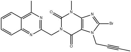 8 Bromo 7しかし2 ynyl 3メチル1の（4メチルquinazolin 2 ylmethylの） - 3,7 dihydroプリン2,6 dioneの構造